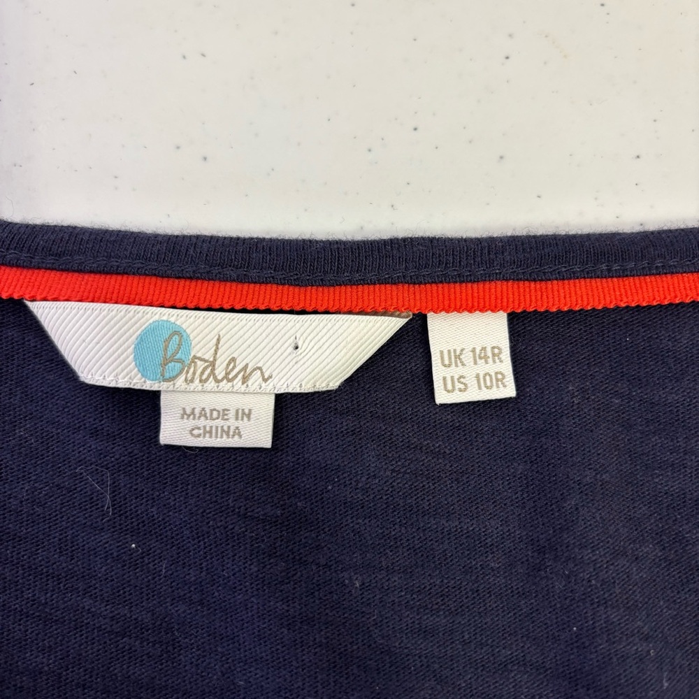 Boden Clemmie Navy Dress with White Floral Embroidery - Picture 4 of 6